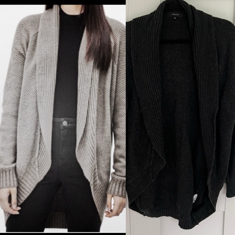 ARITZIA TALULA dark grey cardigan wool sweater with cashmere small